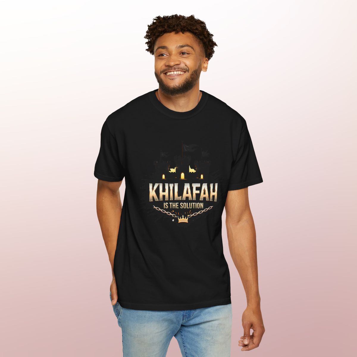 Khilafah is the Solution T-Shirt | Islamic Leadership & Faithwear