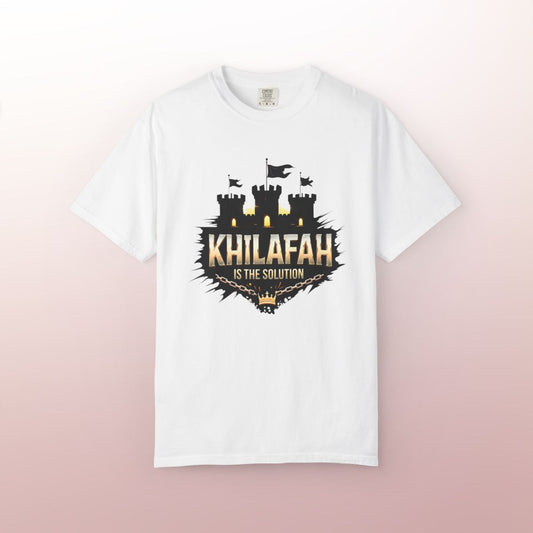 Khilafah is the Solution T-Shirt | Islamic Leadership & Faithwear